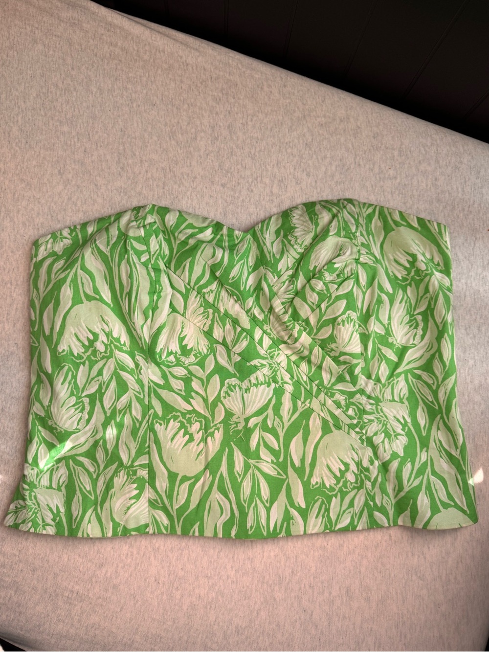 Strapless Lilly Pulitzer Green Floral Top